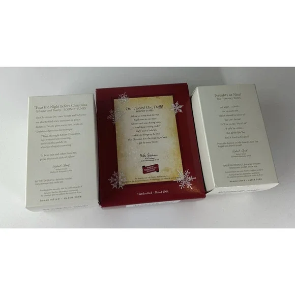 4 Looney Tunes Christmas Ornaments Taz Tweety Bugs Bunny Sylvester Holiday Sound - Picture 8 of 15